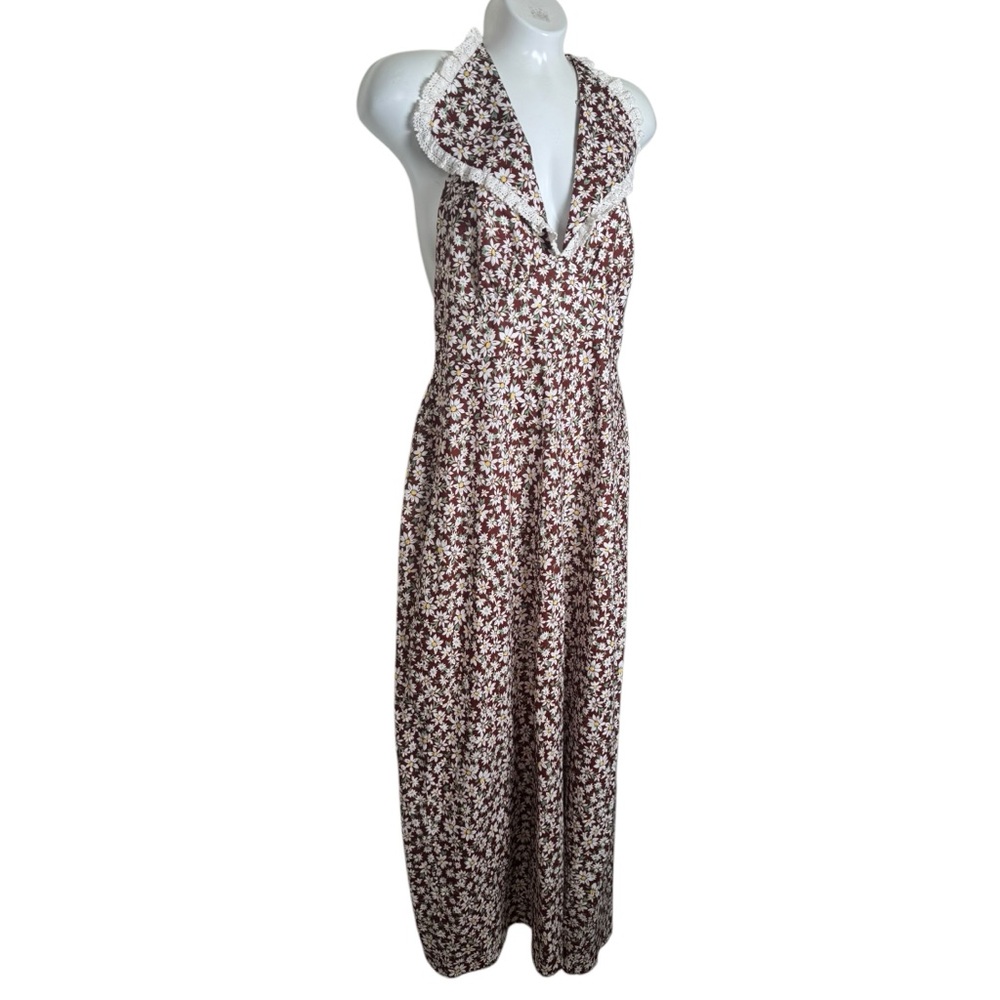 RIXO Sabrina Open Back Floral Lace Collared Midi Dress - Picture 5 of 15